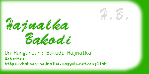 hajnalka bakodi business card